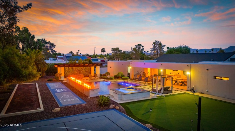 Sport courts and dusk