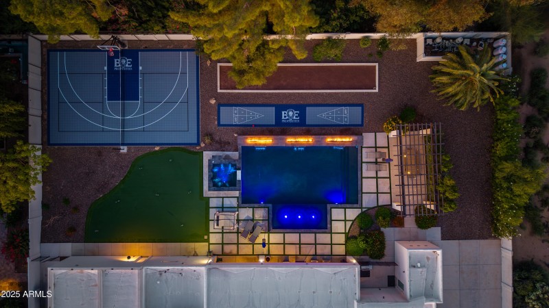 Drone of sport courts & pool/spa
