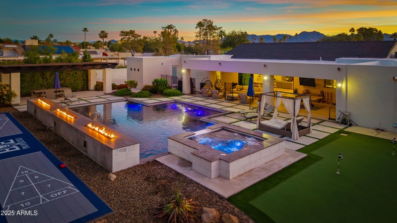 Fire features & fountains encompass pool