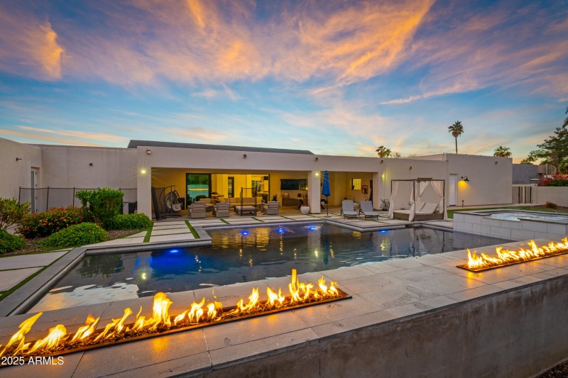 Backyard at twilight