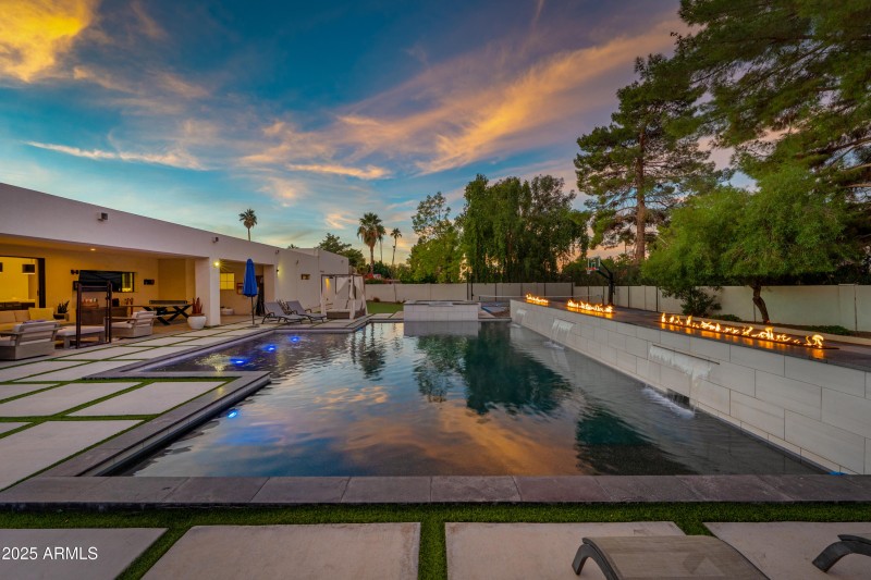 Backyard at twilight