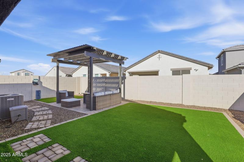 Landscaped backyard ready to oenjoy