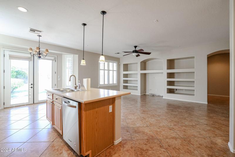 Family room open to kitchen