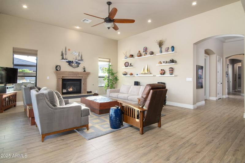 Living room with fireplace