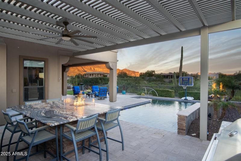 Pergola BBQ area with misters!