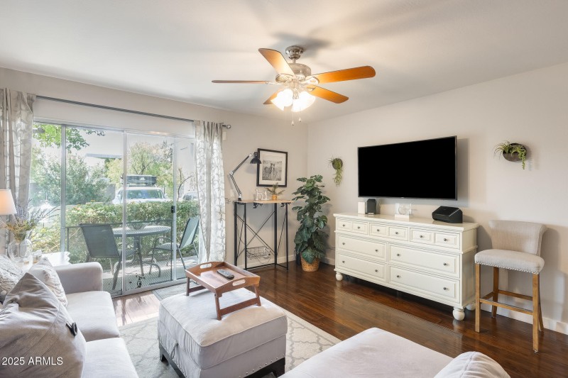 living room - TV and workspace