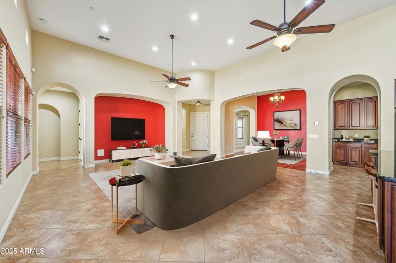 living and dining room Virtually Staged