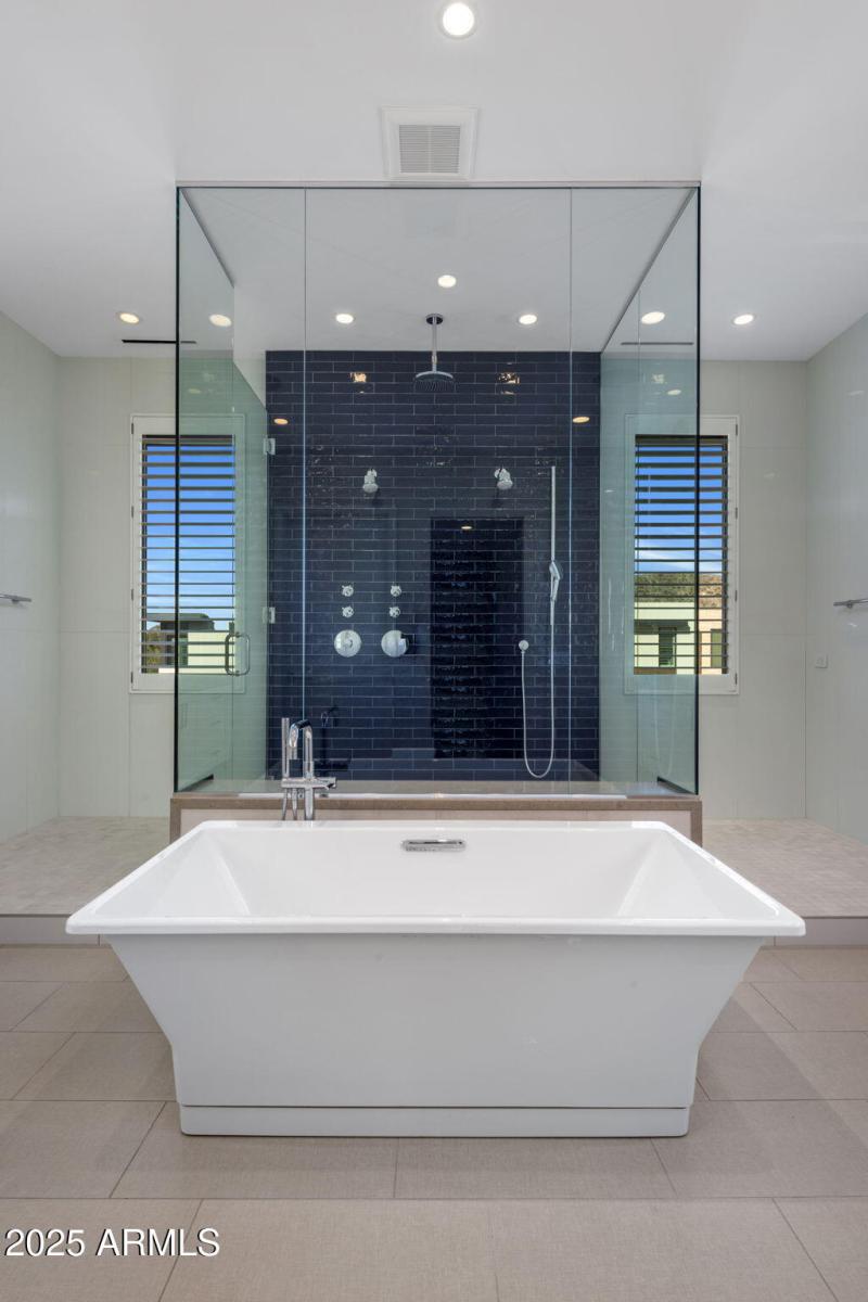 Large shower and tub