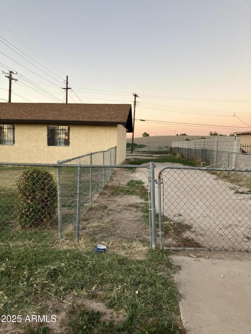 East side of lot fenced in