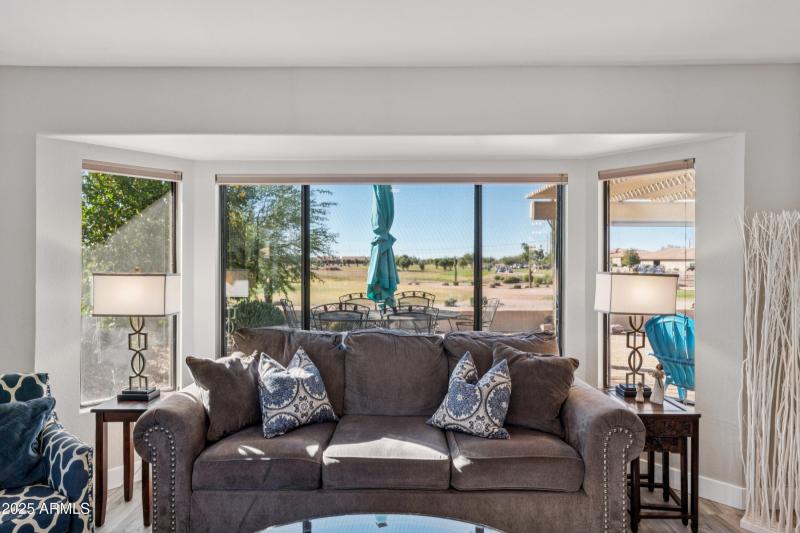 FAMILY ROOM WITH VIEW OF GOLF COURSE