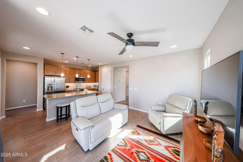 Family Room view to Kitchen