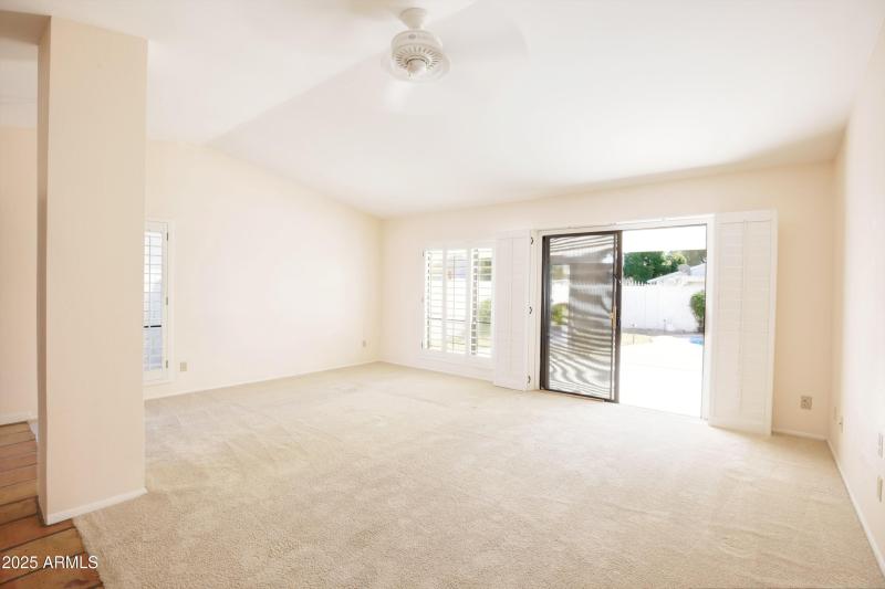 Living Room with vaulted ceiling