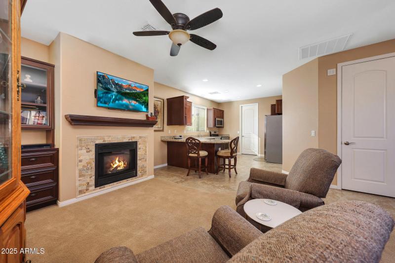 Guest house has a fireplace too!