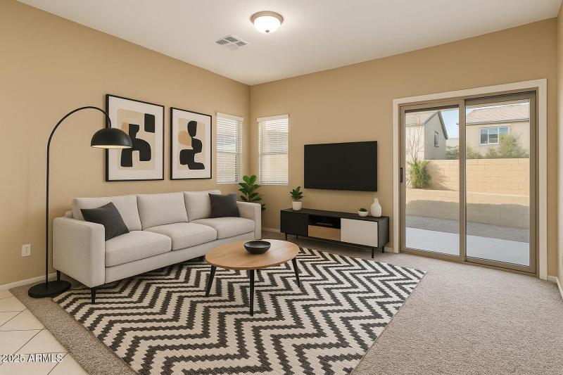 family room w/ virtual staging