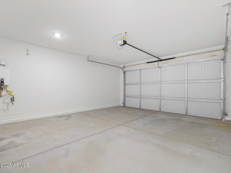 Garage with Tankless Water Heater