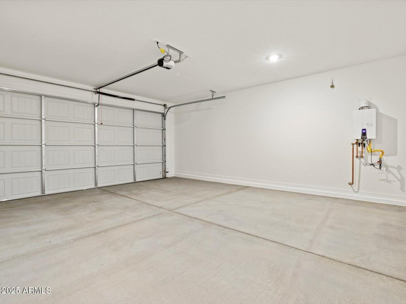 Garage with Tankless Water Heater