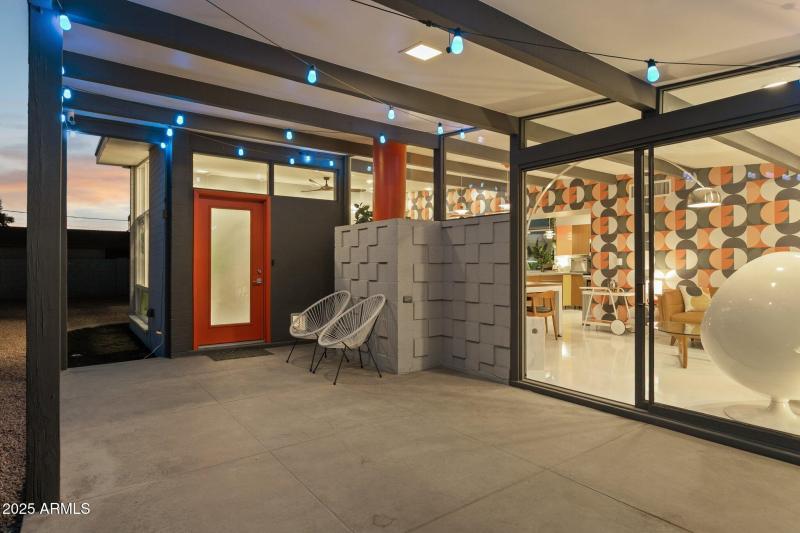 Vaulted and beamed patio