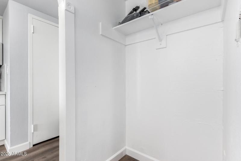 Closet/large fridge area