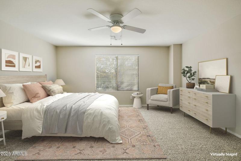 Primary bedroom - virtually staged