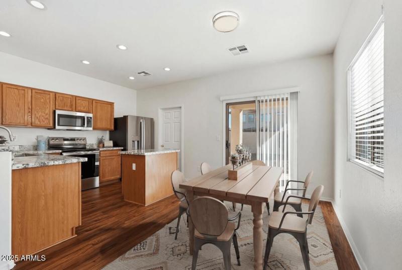 Dining area virtually staged