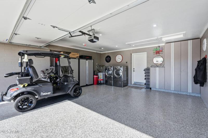 Garage with Coated Flooring