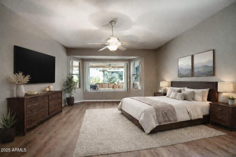 Virtually Staged Master Bedroom