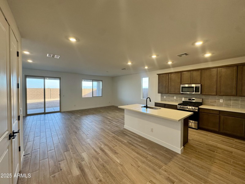 Overview of kitchen and living