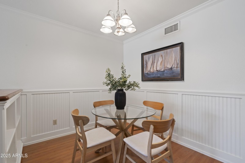 Dining Area with Updated Lighting