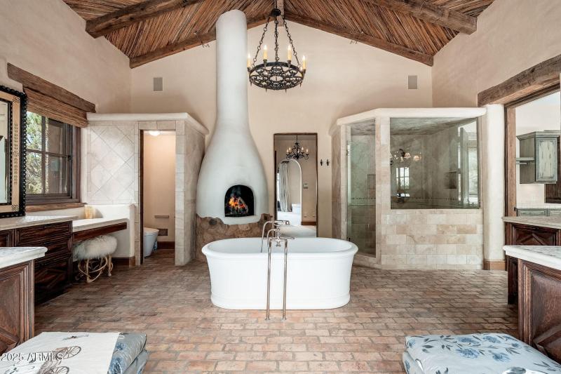 Primary Suite bathroom with Fireplace