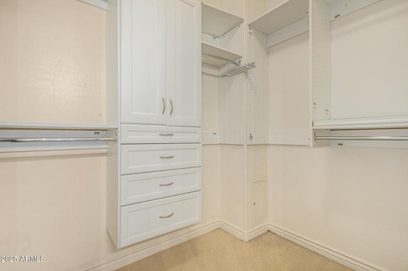 Primary closet with built in