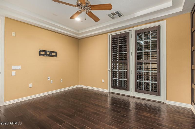 Plantation shutters throughout