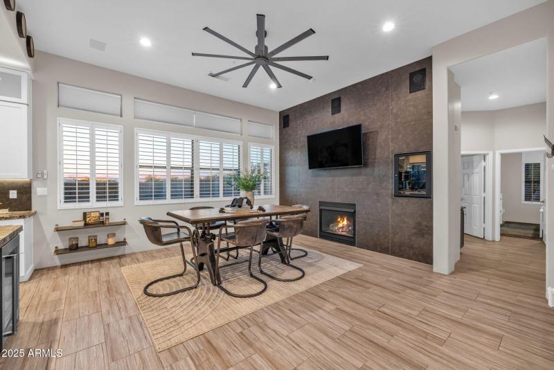 DINING ROOM FIREPLACE & FLAT SCREEN