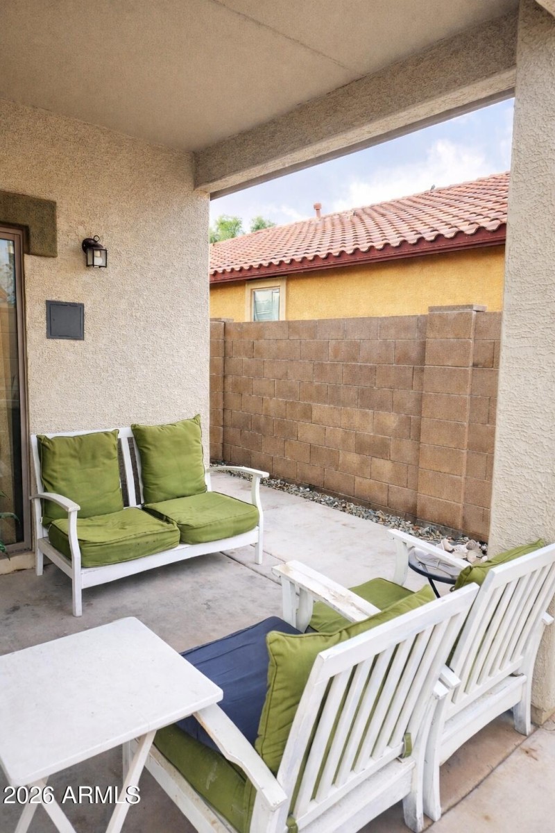 Patio with Bright Patio Furntiture