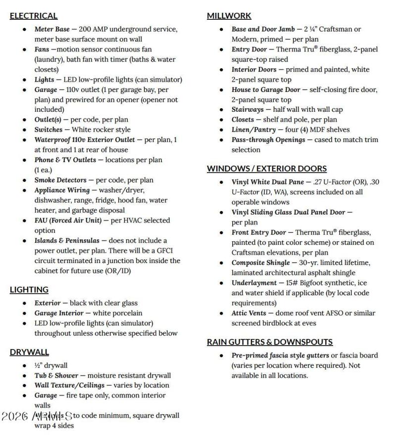 Included Features