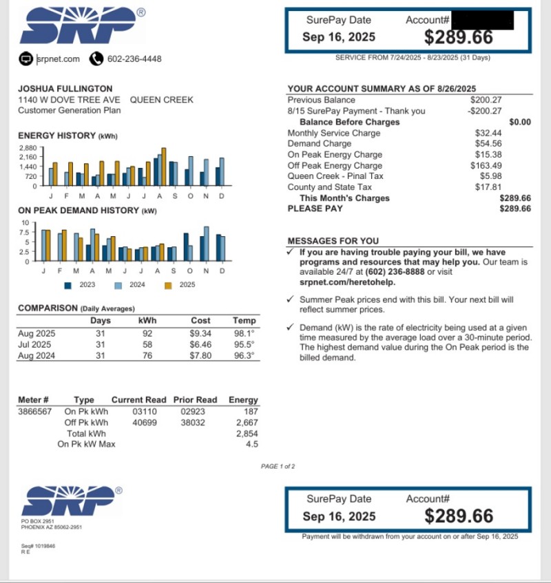 SRP August Bill