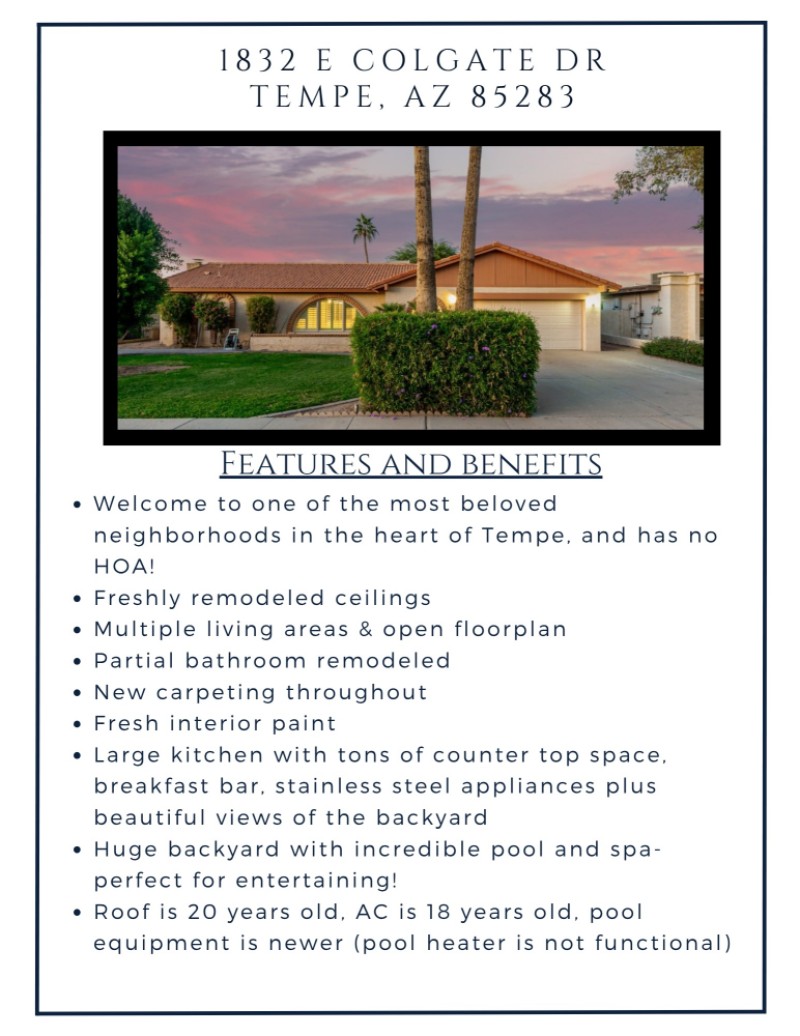 Features & Benefits List