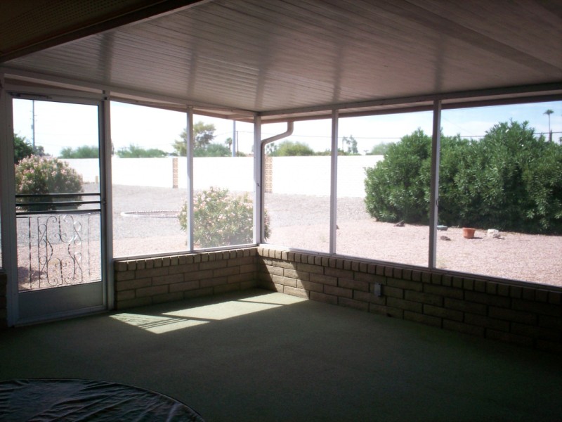 south view of enclosed patio