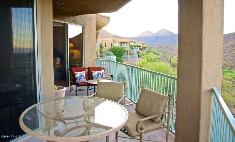 view of mountains from patio