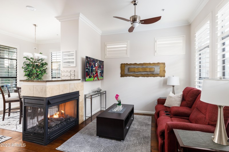 2 way fireplace in Great Room