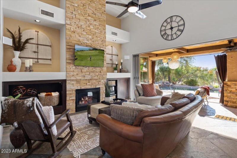 Family Room with TV and fireplace