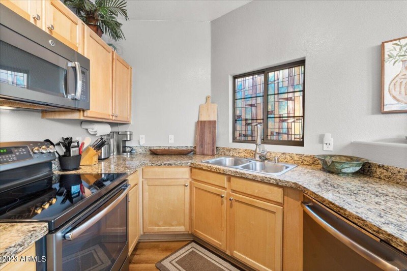 Kitchen with SS Appliances