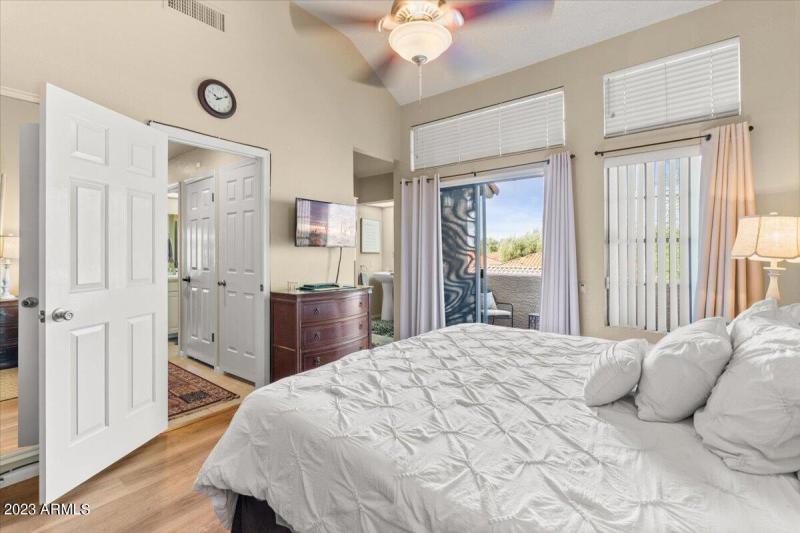 Primary Bedroom with TV & Patio