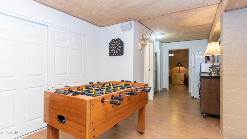 game room in basement