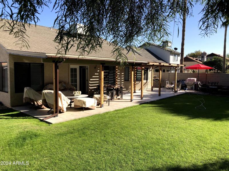 backyard with covers on furniture