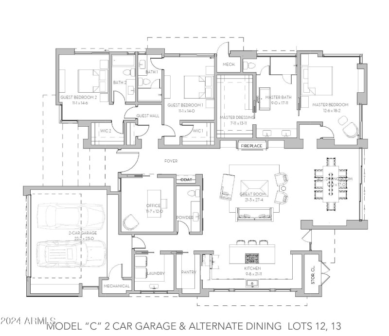 MODEL C 2 CAR + ALTERNATE DINING FLOOR P