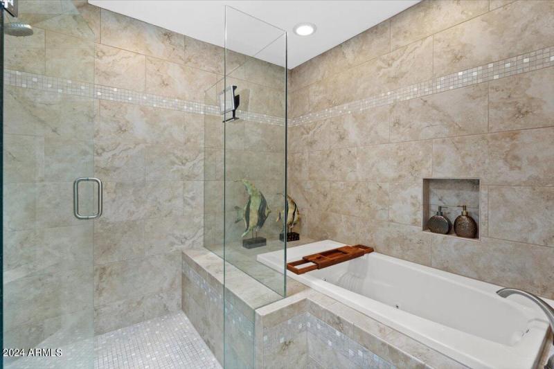 Primary Walk-In Shower & Jet Tub