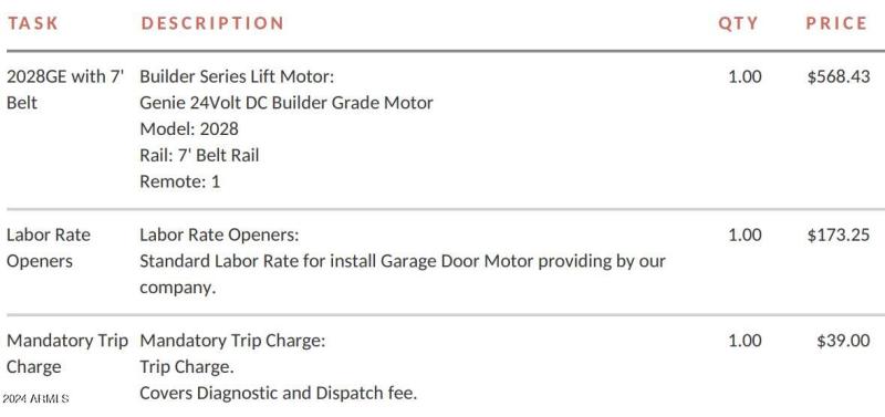 RECEIPT - NEW Garage Opener