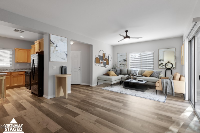 Living Room from Garage Virtually Staged