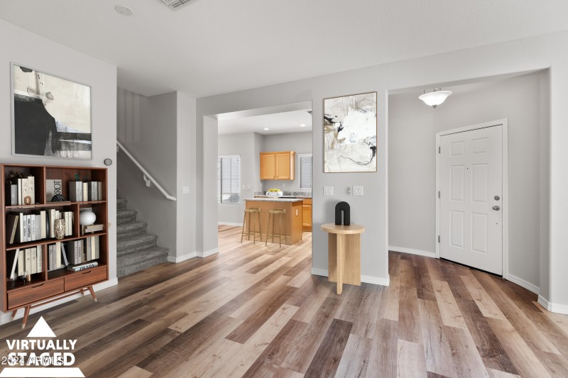 Living Room to Kitchen Virtually Staged