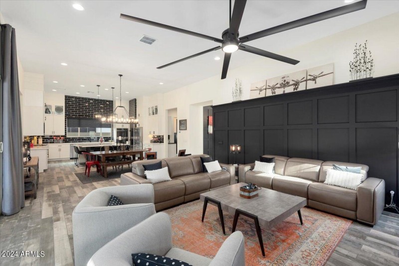 CUSTOM ACCENT WALL AT GREAT ROOM